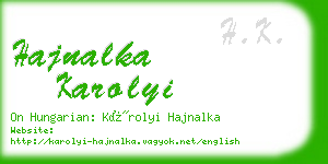 hajnalka karolyi business card